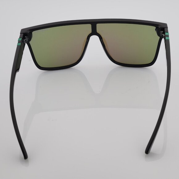Quiksilver Shield Sunglasses Black Frame Flash Blue-Purple Mirror Lens NEW - Picture 8 of 12
